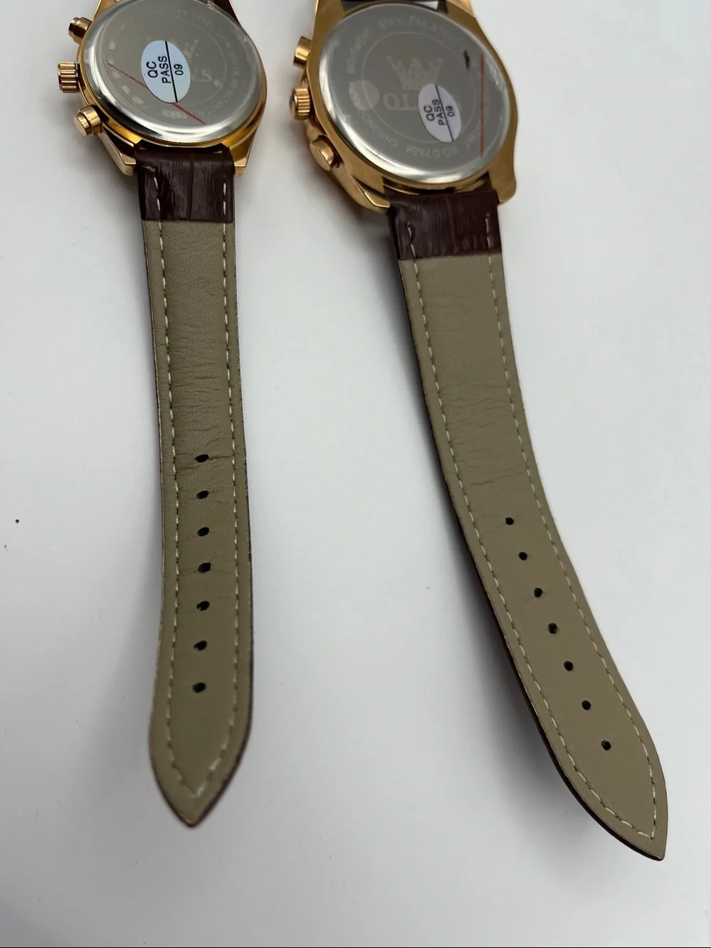 Set of 2 Olevs Gold Case Watches with Blue Dial